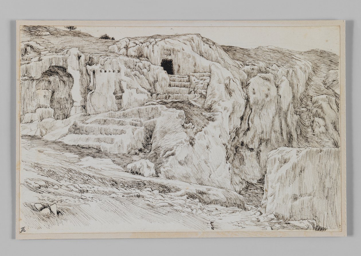 Ancient tombs, Valley of Hinnom, illustration from The Life of Our Lord Jesus Christ by James Jacques Joseph Tissot