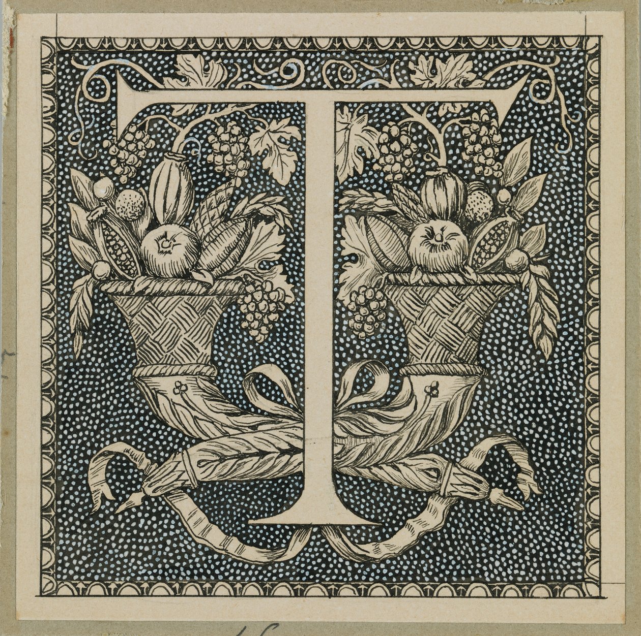 Capital Letter T, illustration from The Life of Our Lord Jesus Christ by James Jacques Joseph Tissot