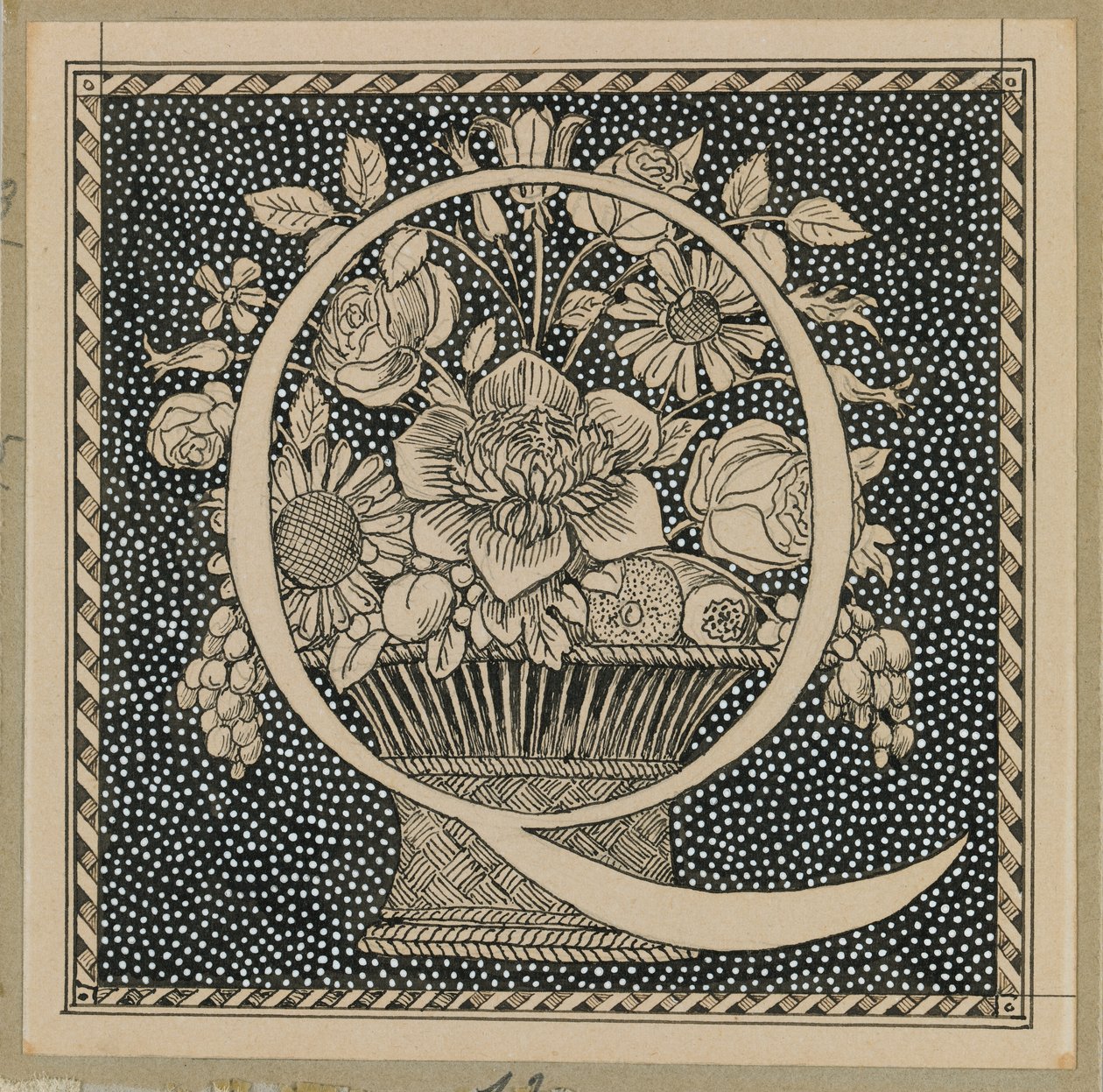 Capital Letter Q, illustration from The Life of Our Lord Jesus Christ by James Jacques Joseph Tissot