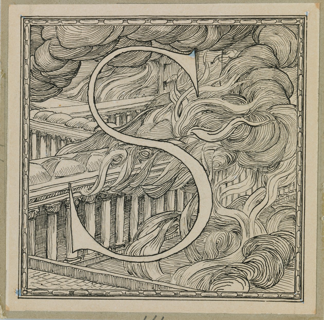 Capital Letter S, illustration from The Life of Our Lord Jesus Christ by James Jacques Joseph Tissot
