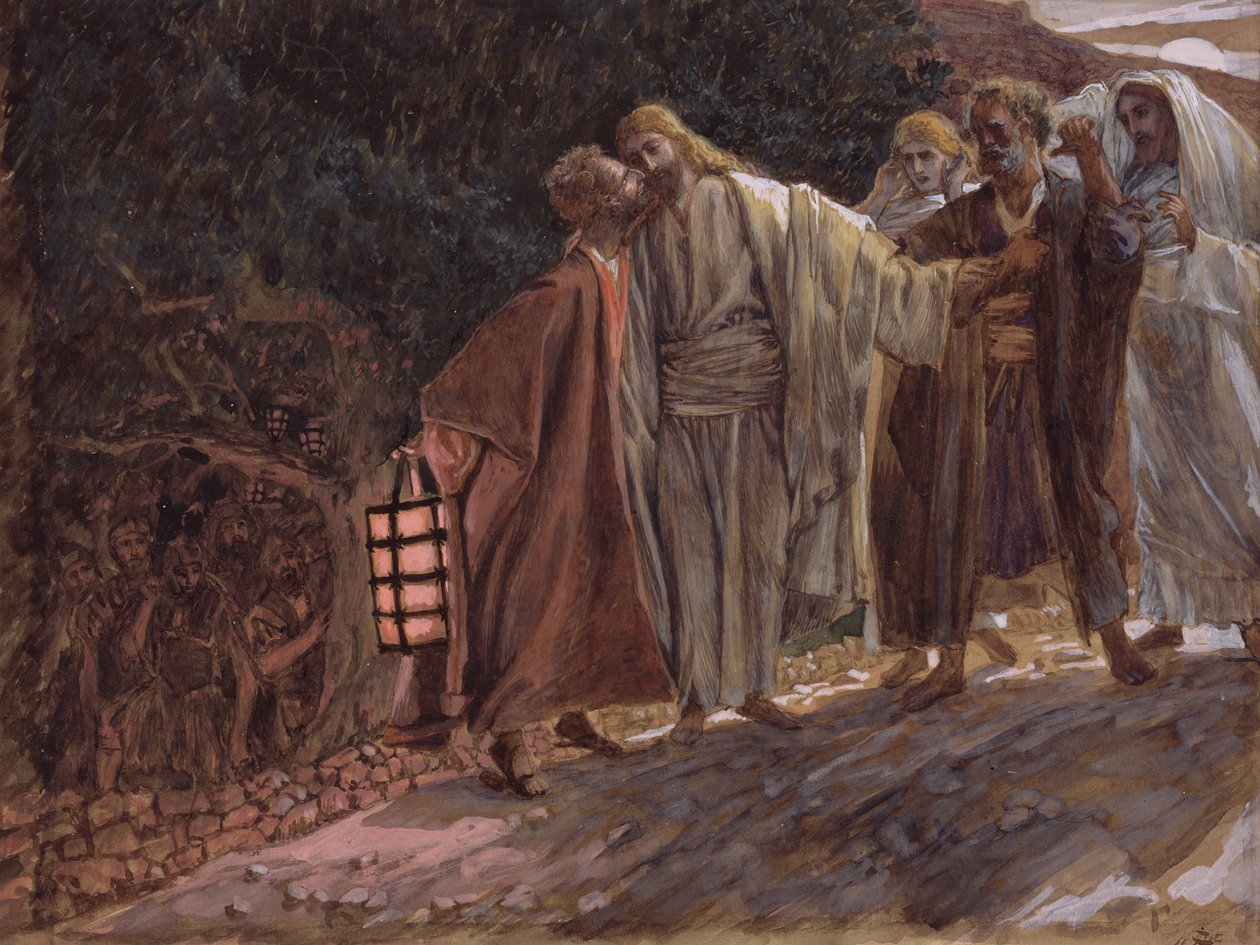 Hail Master, and He Kissed Him, illustration for The Life of Christ, c.1886-94 by James Jacques Joseph Tissot