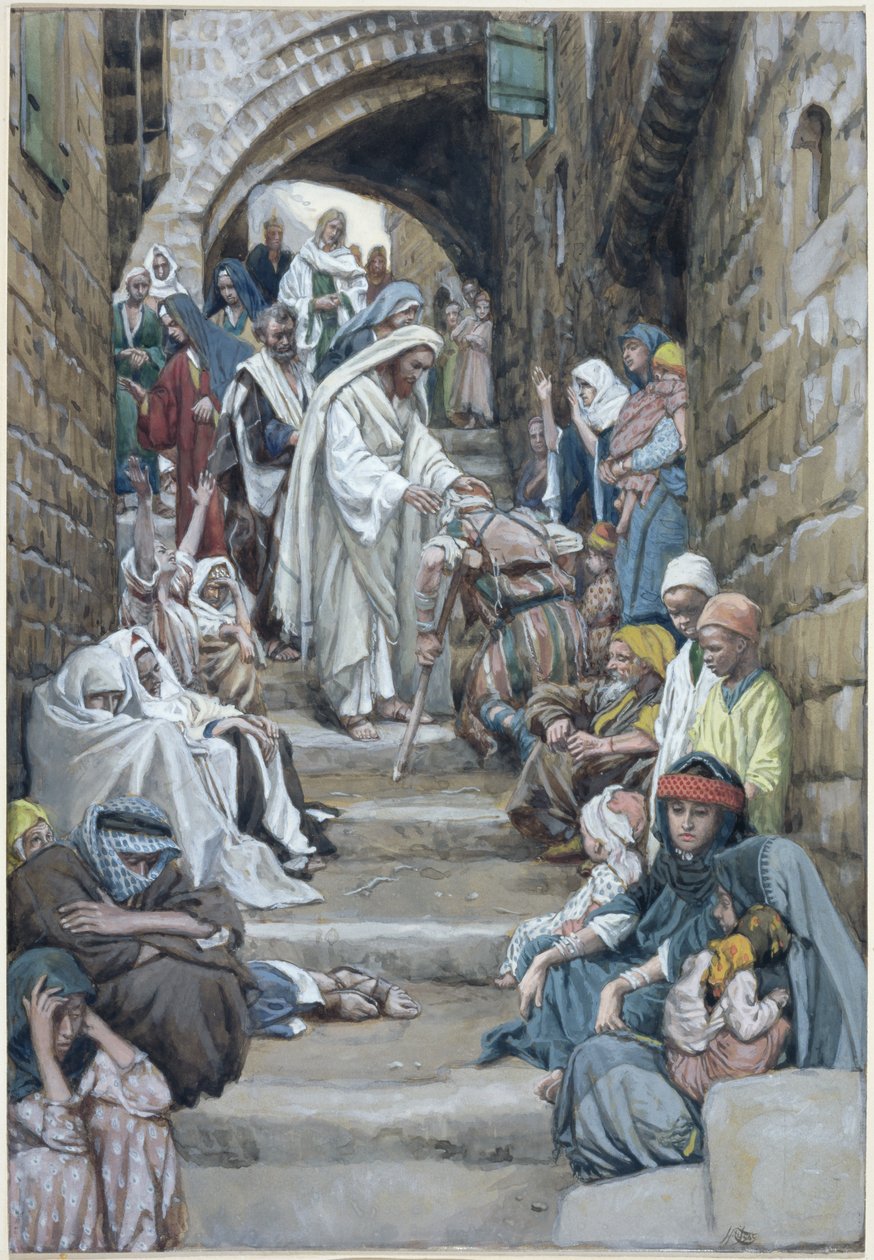 In the Villages the Sick were Brought Unto Him, illustration for The Life of Christ, c.1886-94 by James Jacques Joseph Tissot