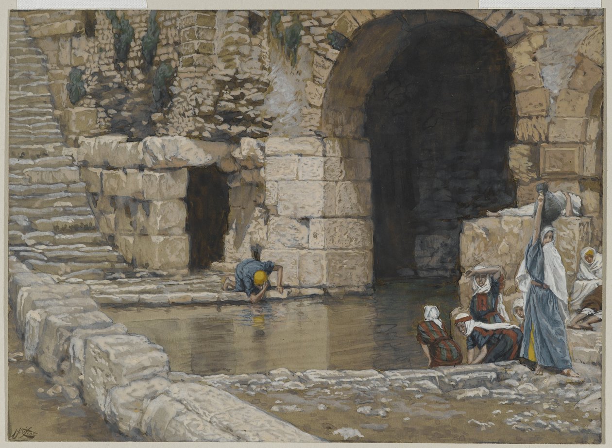 The Blind Man Washes in the Pool of Siloam, illustration from The Life of Our Lord Jesus Christ by James Jacques Joseph Tissot