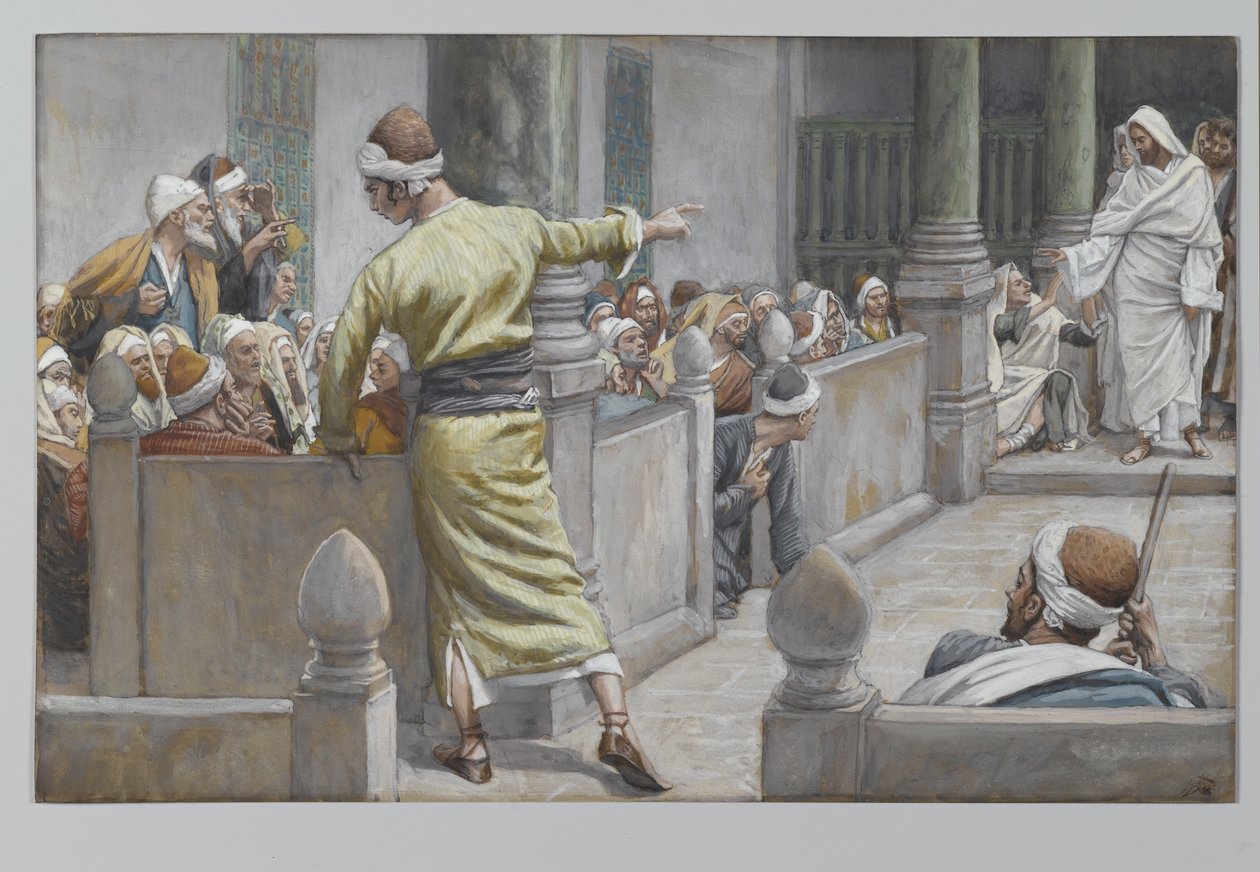 The Healed Blind Man Tells His Story to the Jews, illustration from The Life of Our Lord Jesus Christ by James Jacques Joseph Tissot