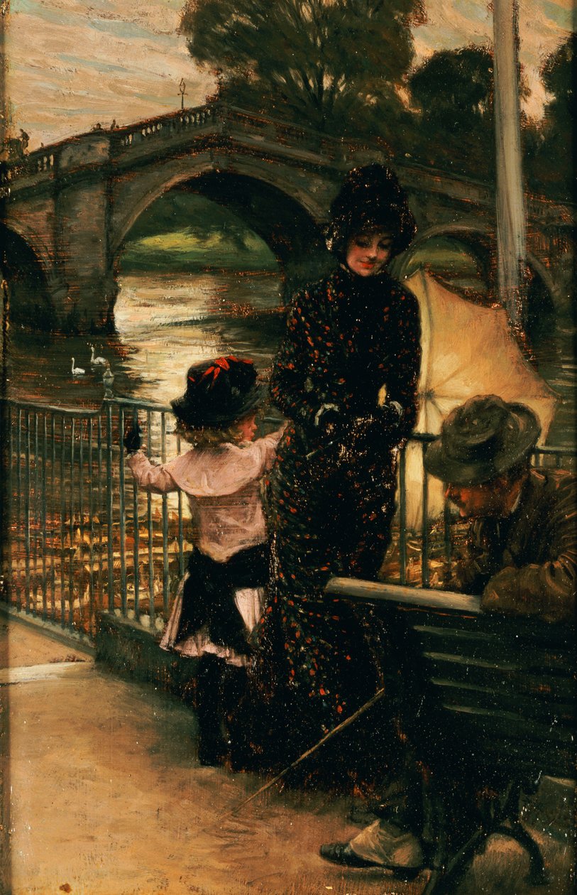 The Artist, Mrs. Kathleen Newton and Her Niece, Lilian Hervey, by the Thames at Richmond, 1878-79 by James Jacques Joseph Tissot