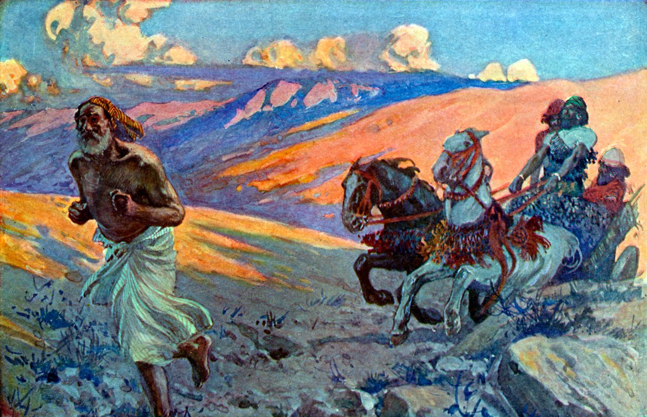 Elijah Runs Before the Chariot of Ahab by James Jacques Joseph after Tissot