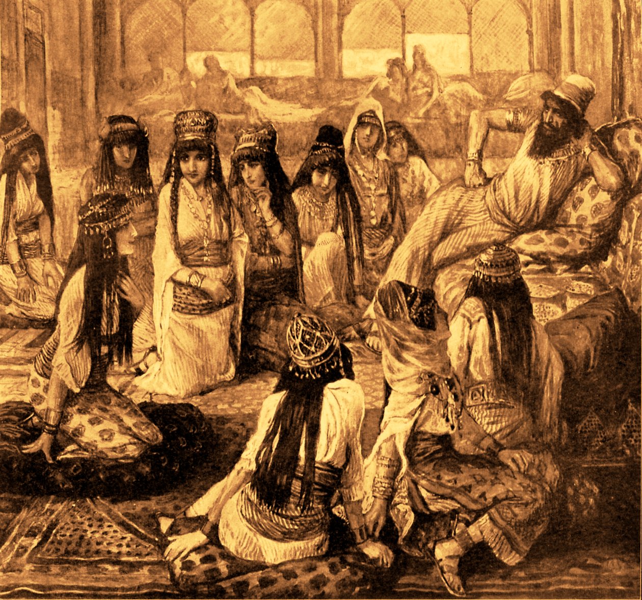 Solomon and his Harem (Book of Kings) by James Jacques Joseph after Tissot