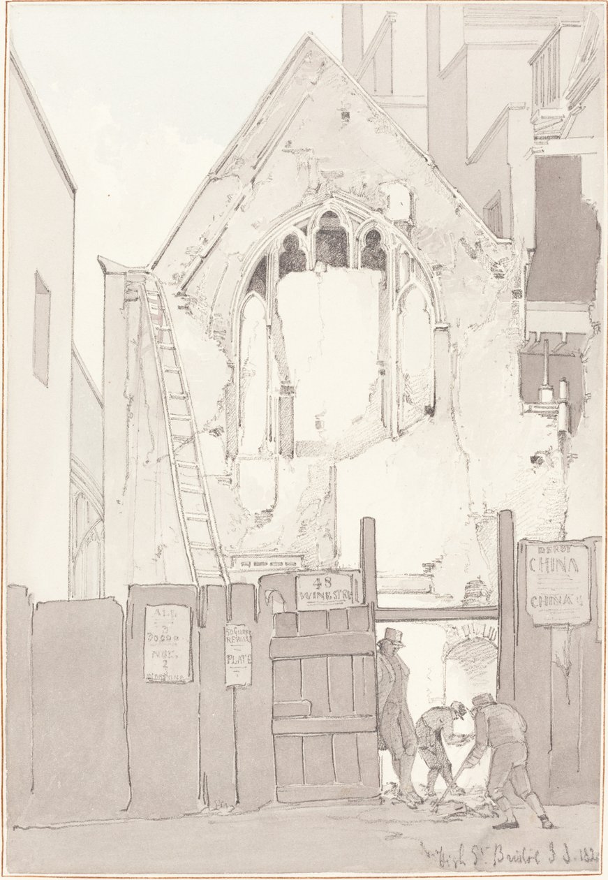The Discovery of an East Window of All Saints’ Church, behind High Street, Bristol by James Johnson