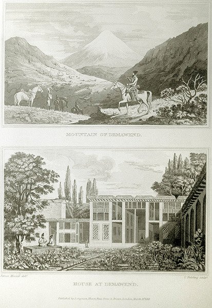 Mountain and House at Demavend, 1818 by James Justinian Morier