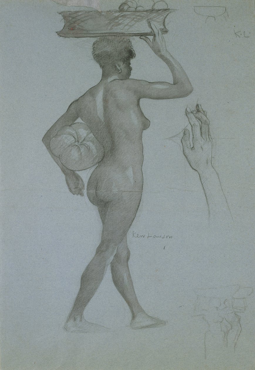 Black person Holding a Pumpkin by James Kerr Lawson