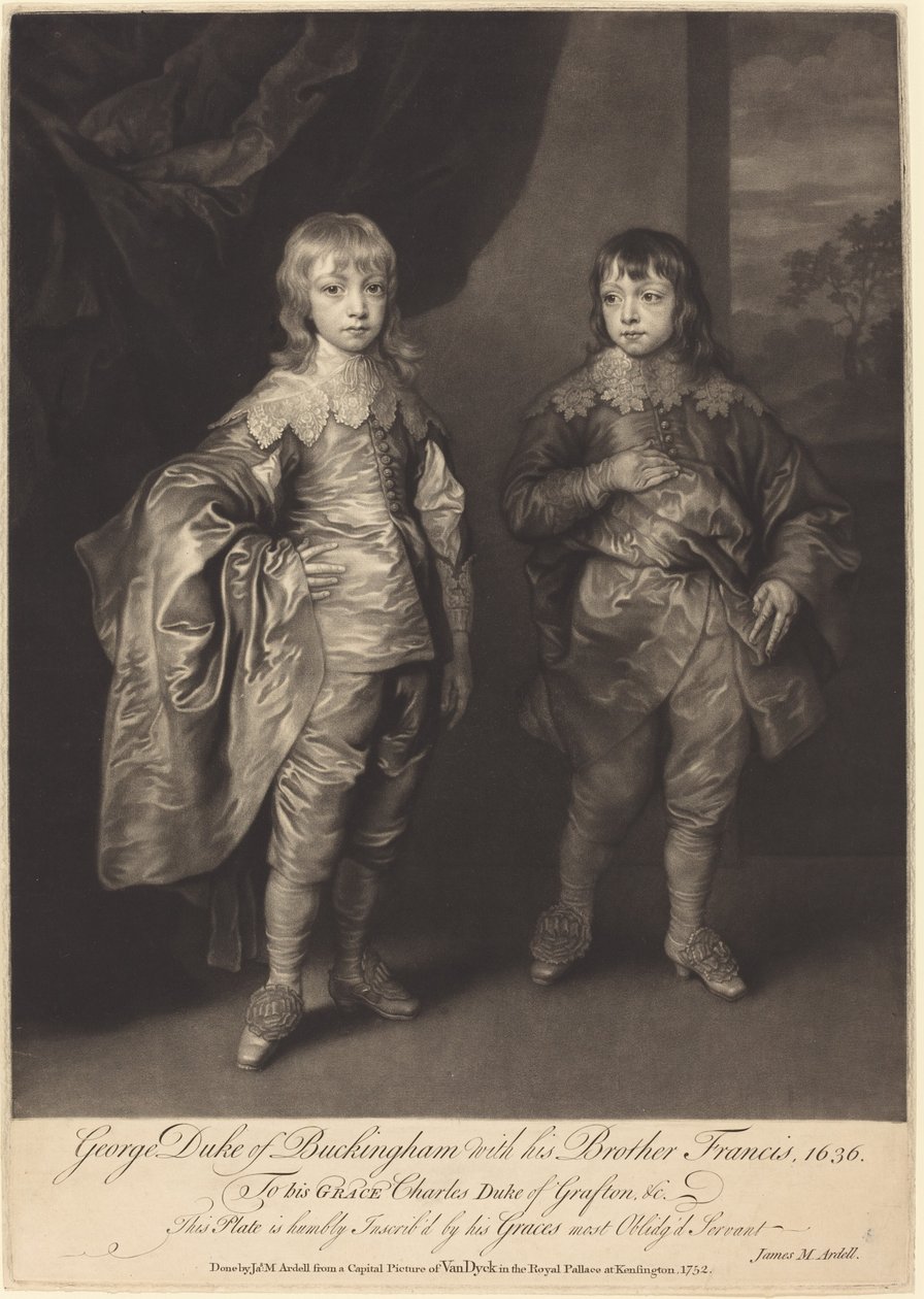 George Duke of Buckingham with his Brother Francis by James MacArdell after Sir Anthony van Dyck