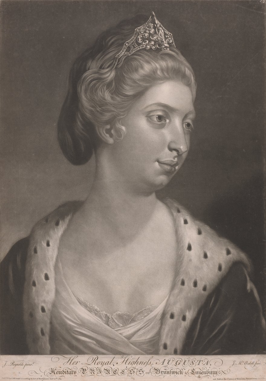 Her Royal Highness Augusta, hereditary Princess of Brunswick and Lunenburg by James McArdell