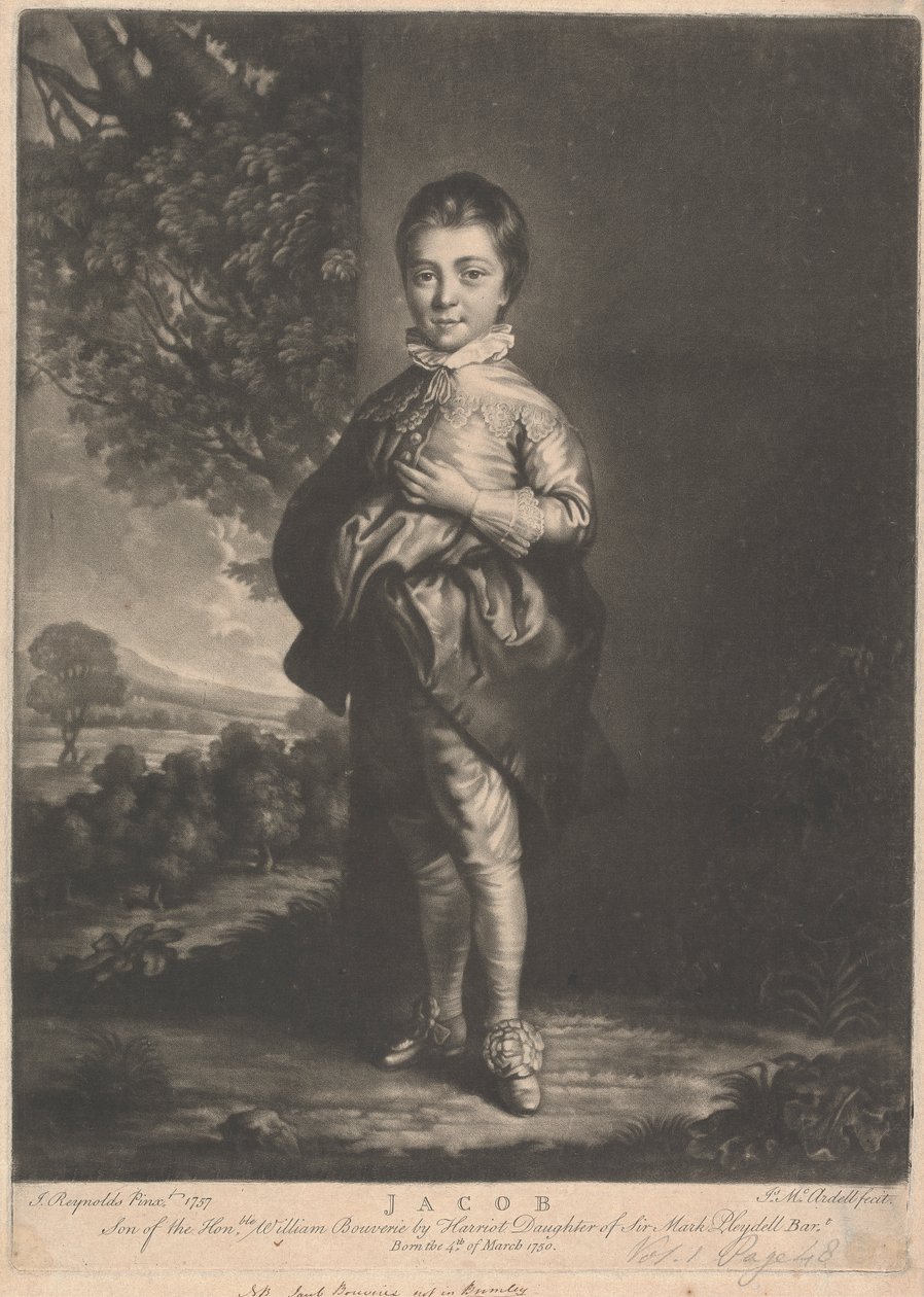 Jacob, Son of the Honorable William Bouverie by James McArdell