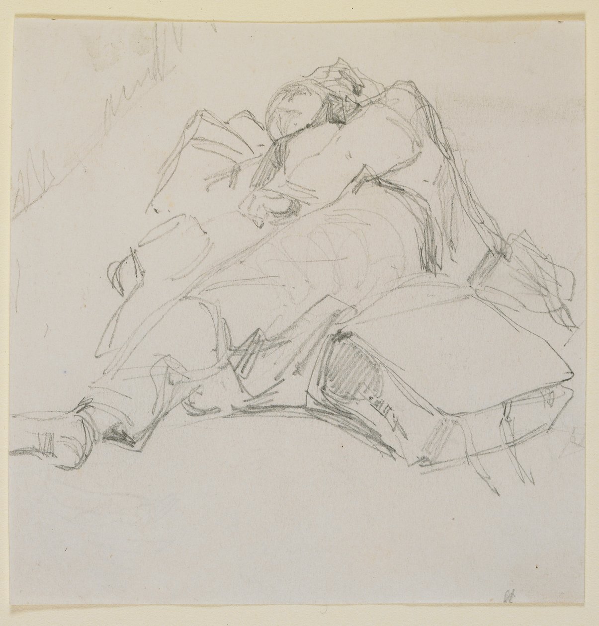 A Man Asleep on a Pile of Luggage by James Abbott McNeill Whistler