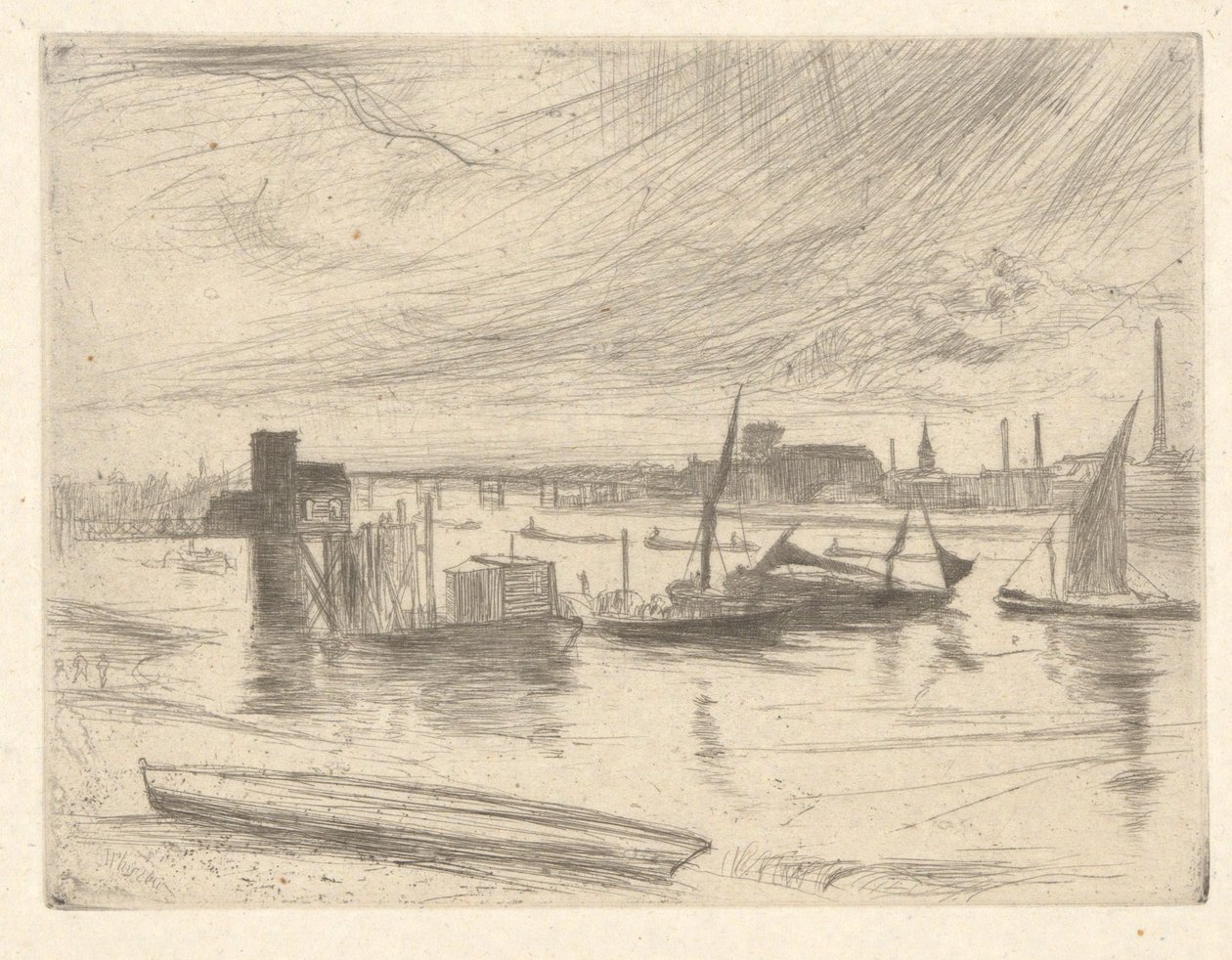 Battersea Dawn (Cadogan Pier), from the Thames Set by James Abbott McNeill Whistler