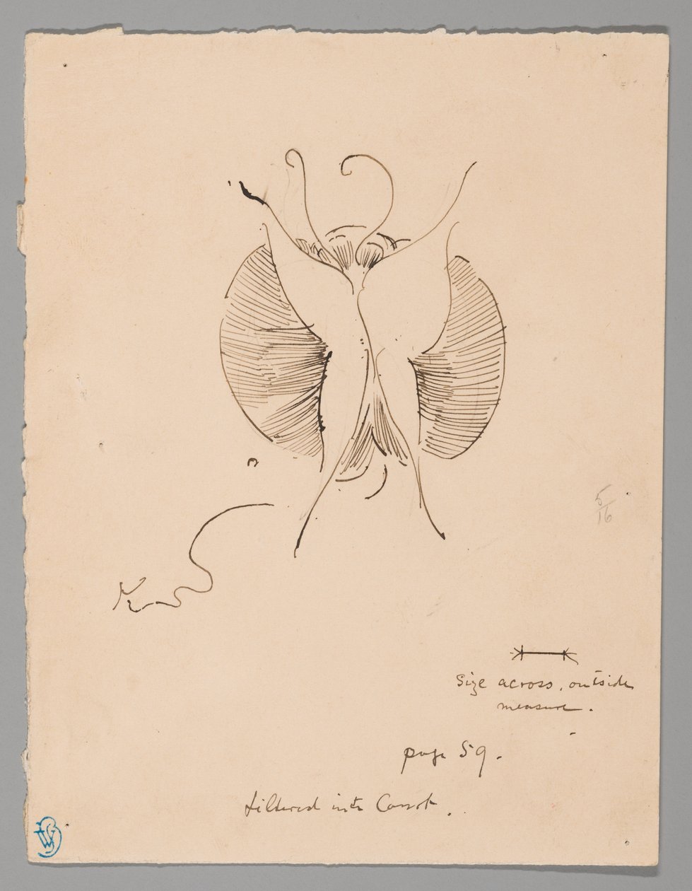 Butterfly (recto); Fragment of Butterfly (verso) by James McNeill Whistler
