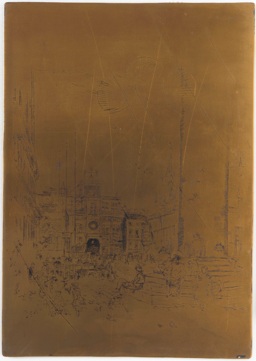 Cancelled Printing Plate for The Piazzetta by James Abbott McNeill Whistler