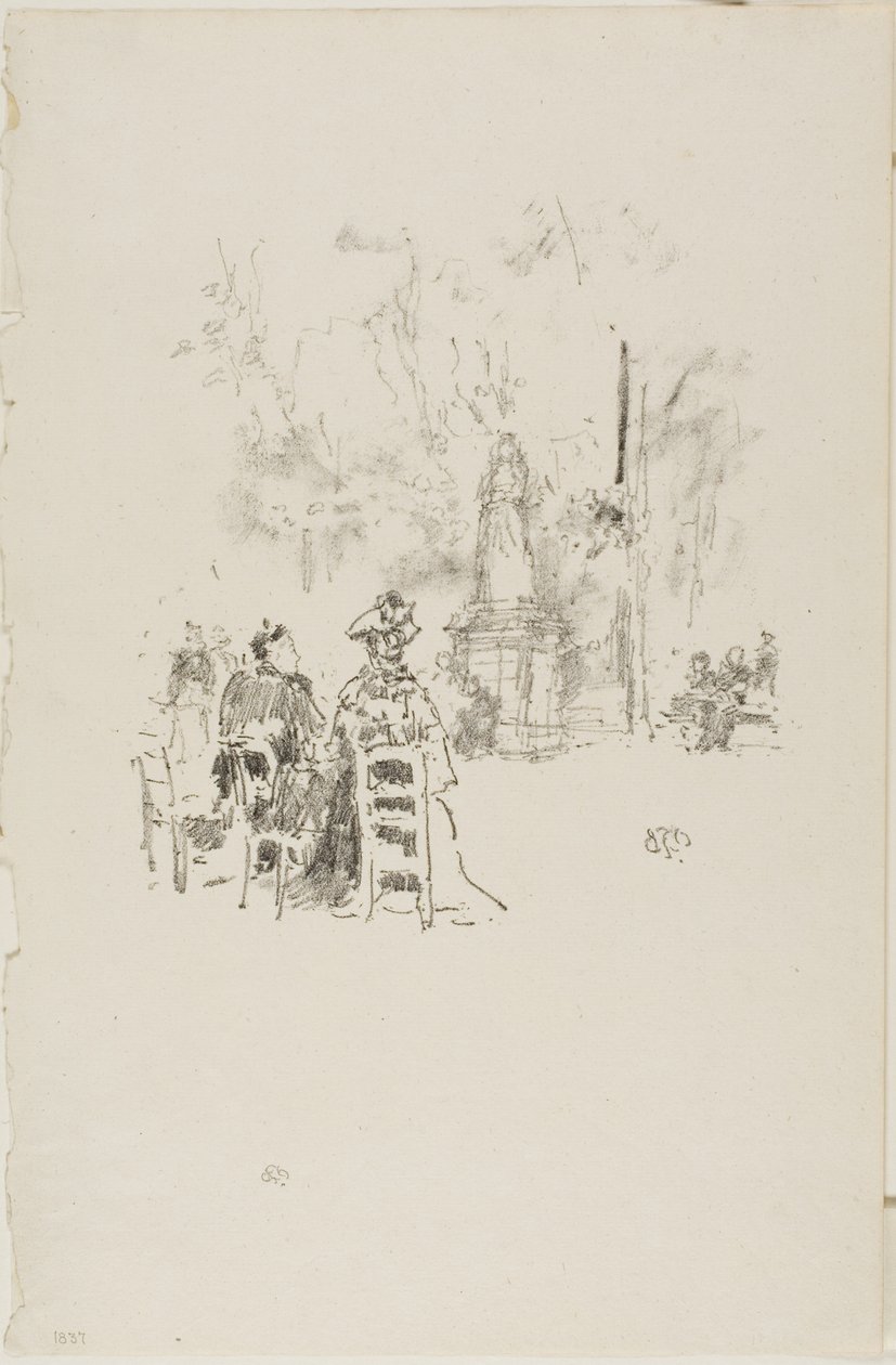 Conversation under the Statue, Luxembourg Gardens by James Abbott McNeill Whistler