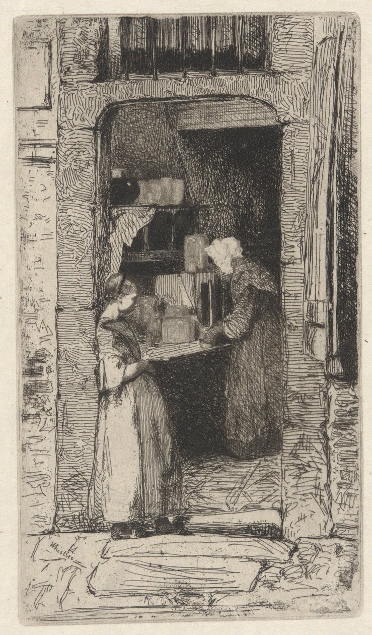 Mustard Woman, one of twelve etchings from nature by James Abbott McNeill Whistler