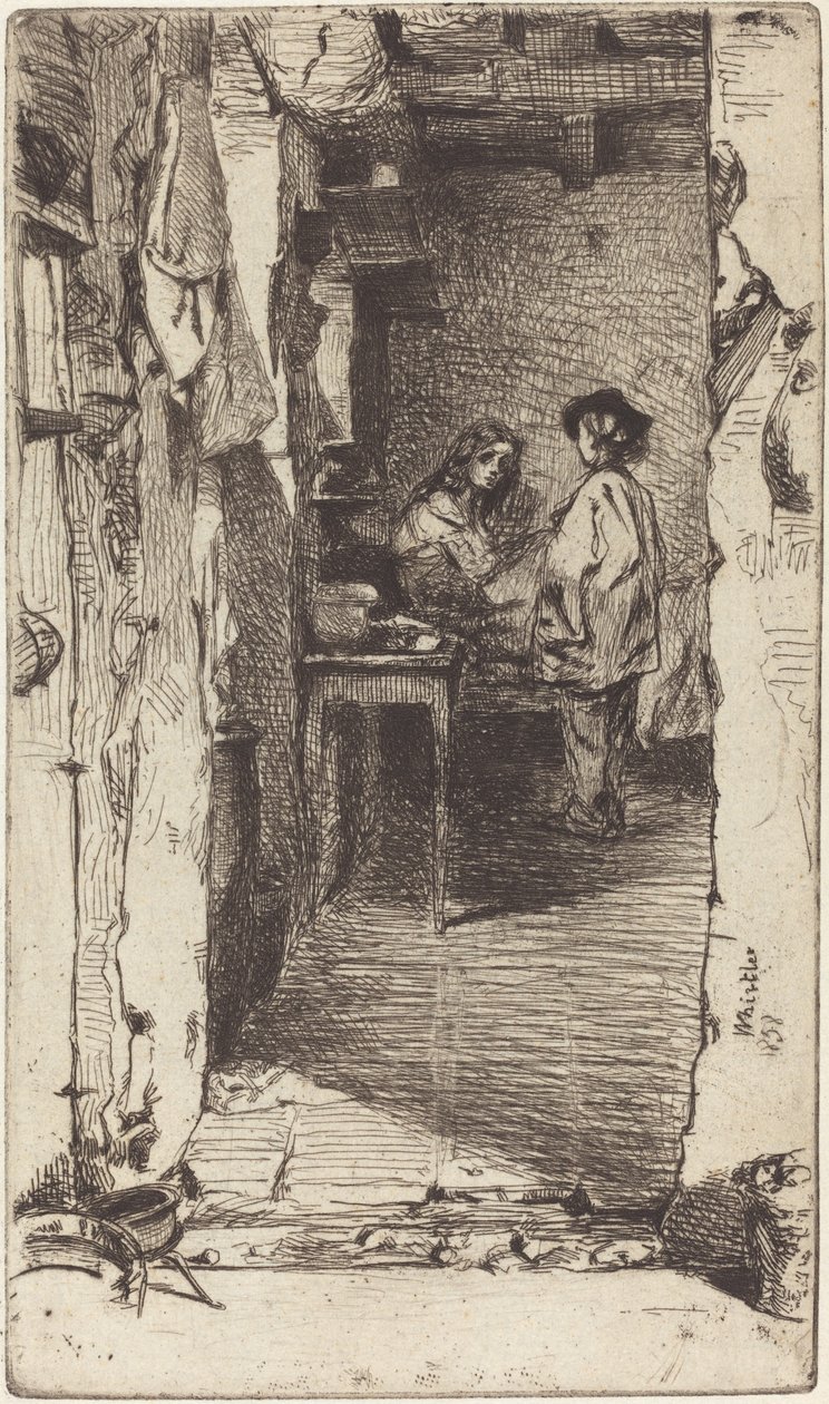 Rag Pickers, Quartier Mouffetard, Paris by James Abbott McNeill Whistler