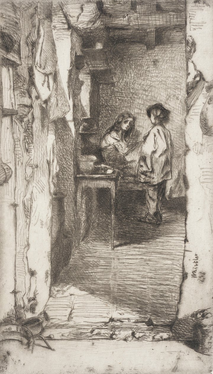 Rag Pickers, Quartier Mouffetard, Paris by James McNeill Whistler