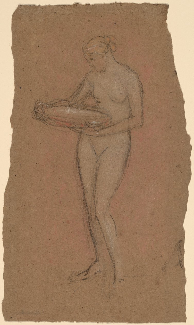 Standing Female Nude Holding a Bowl by James Abbott McNeill Whistler