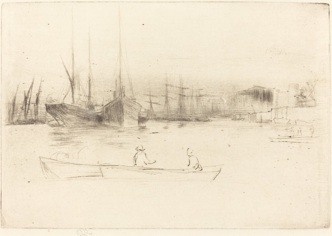 Steamboats off the Tower by James Abbott McNeill Whistler