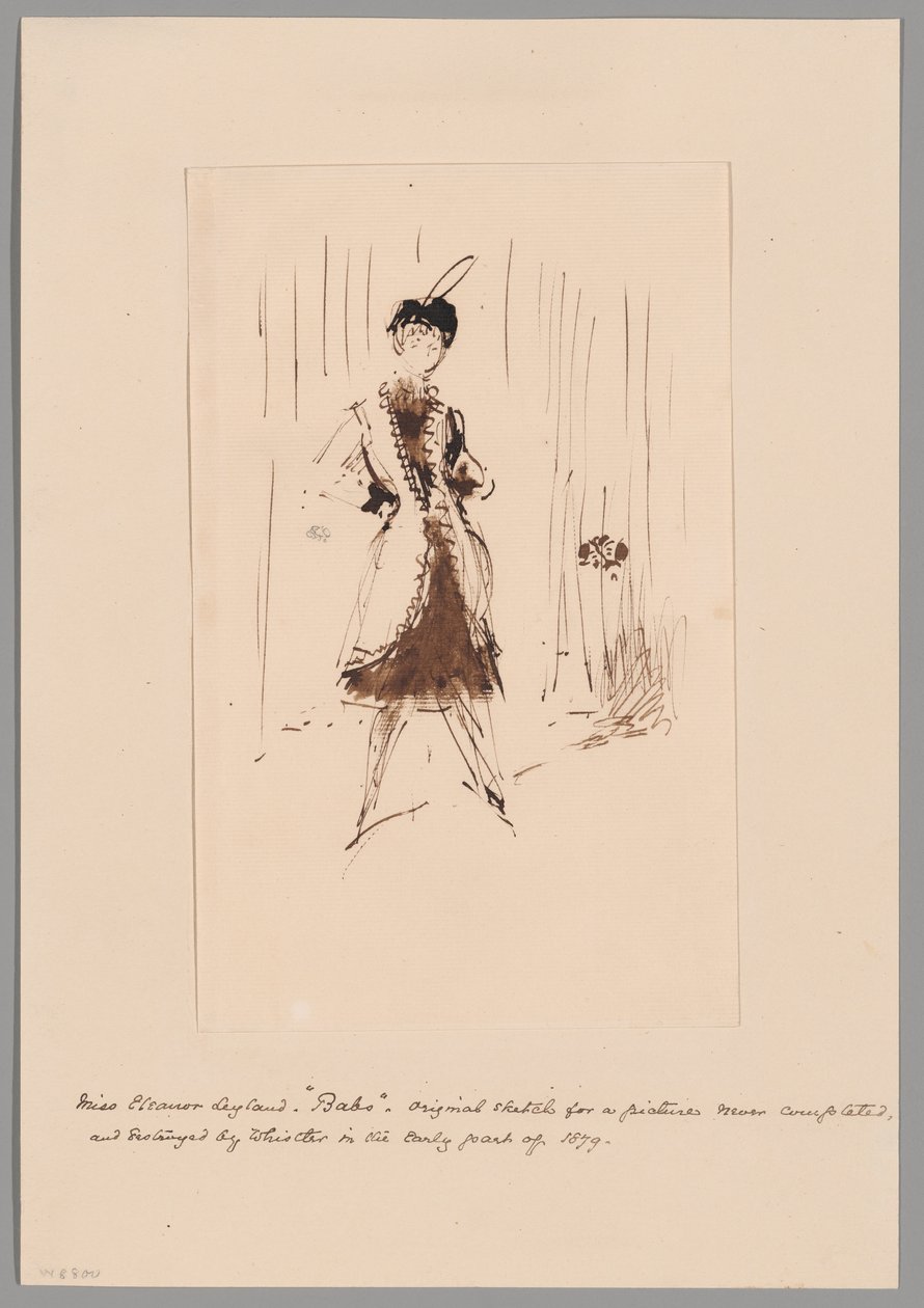 Study for "The Blue Girl: Portrait of Miss Elinor Leyland" by James McNeill Whistler
