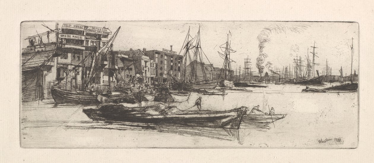 Thames Warehouses by James Abbott McNeill Whistler