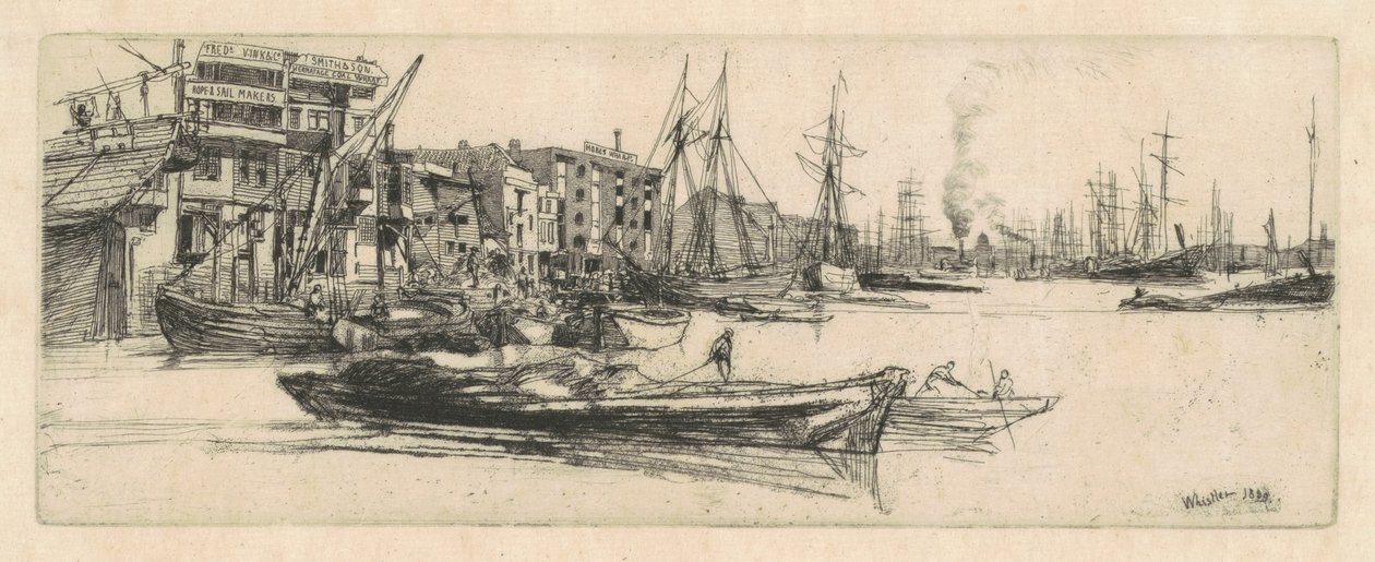 Thames Warehouses by James Abbott McNeill Whistler