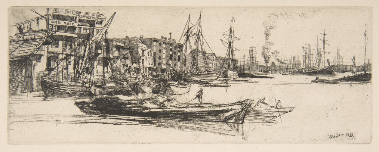 Thames Warehouses by James McNeill Whistler