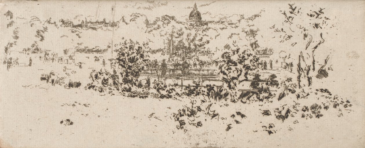 The Pantheon from the Terrace, Luxembourg Gardens by James Abbott McNeill Whistler