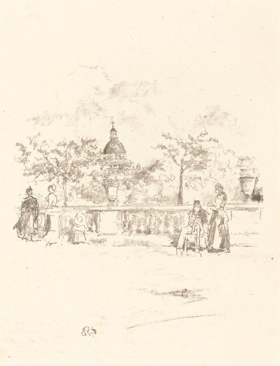 The Pantheon, from the Terrace of the Luxembourg Gardens by James Abbott McNeill Whistler