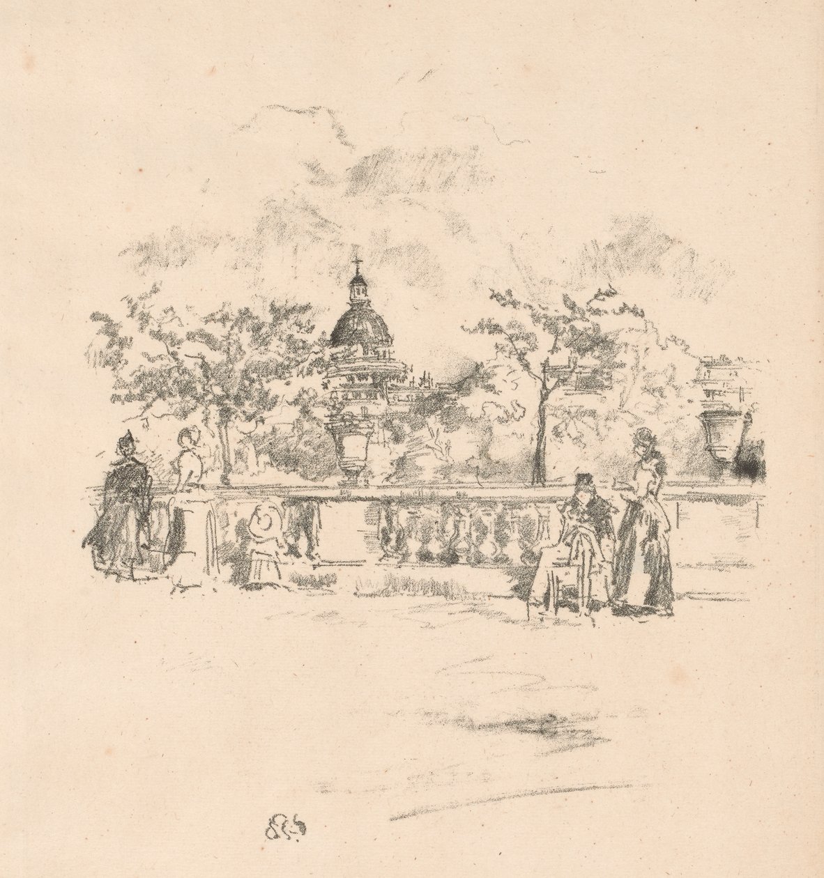 The Pantheon, from the Terrace of the Luxembourg Gardens by James Abbott McNeill Whistler
