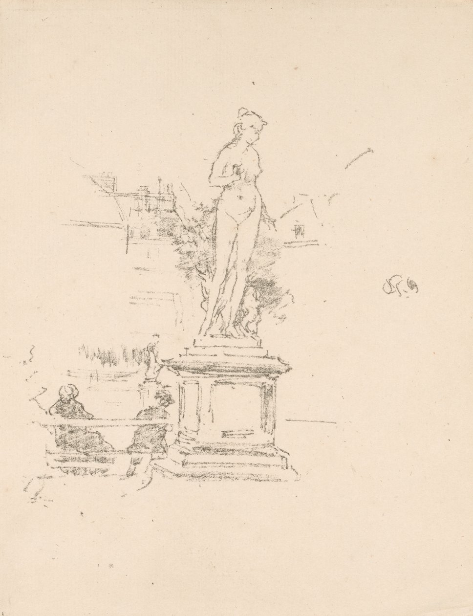 The Statue, Luxembourg Gardens by James McNeill Whistler