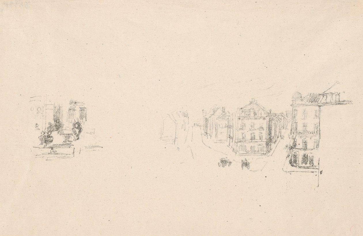 Two Trial Sketches: A. Grand Rue, Dieppe; B. An Interior by James Abbott McNeill Whistler