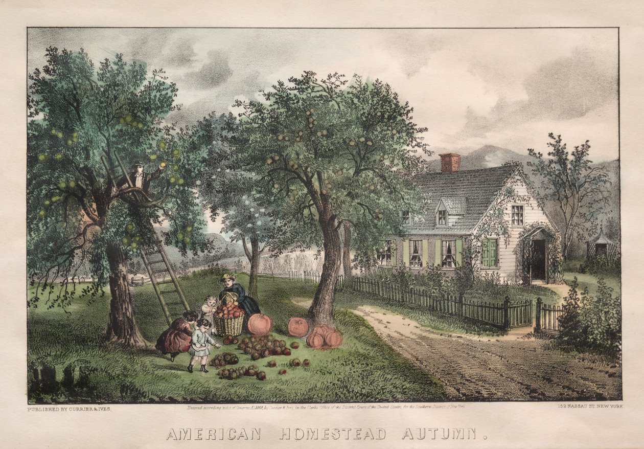 American Homestead, Autumn by James Merritt Ives