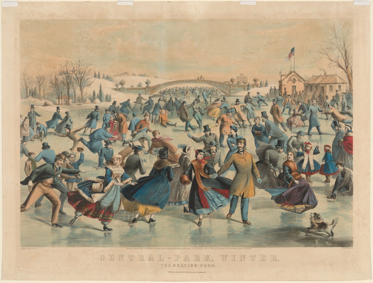 Central Park, Winter: The Skating Pond by James Merritt Ives