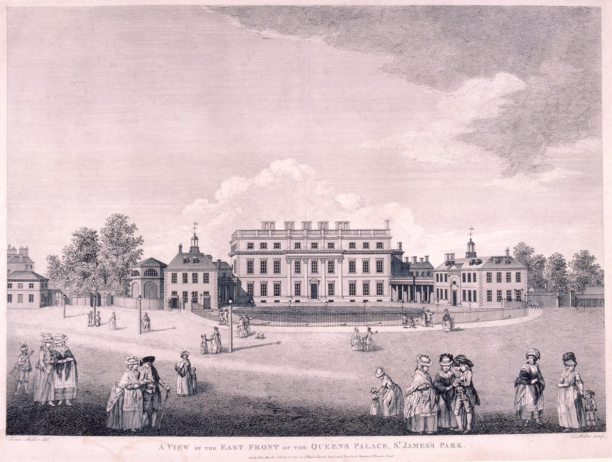 East Front of Buckingham House, Westminster, London, 1796 by James Miller