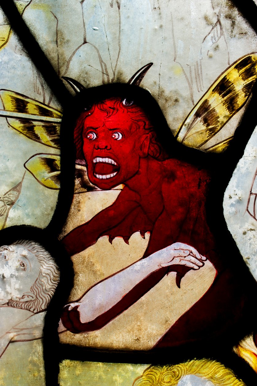 Devil, Stained Glass, Church of St Mary Magdalene, Rowington Close, Paddington, London by James O Davies