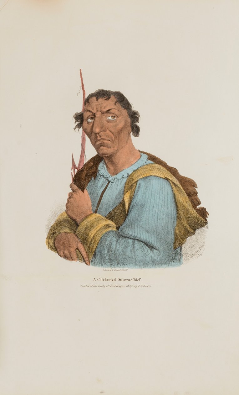 A Celebrated Ottawa Chief, from The Aboriginal Portfolio by James Otto Lewis