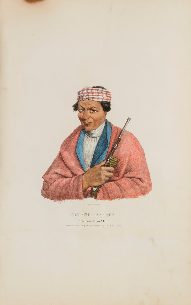 CAN-NO-SA-QUA; A Pottowattomie Chief, from The Aboriginal Portfolio by James Otto Lewis