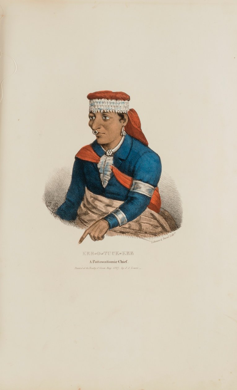 KEE-O-TUCK-KEE; A Pottowattomie Chief, from The Aboriginal Portfolio by James Otto Lewis