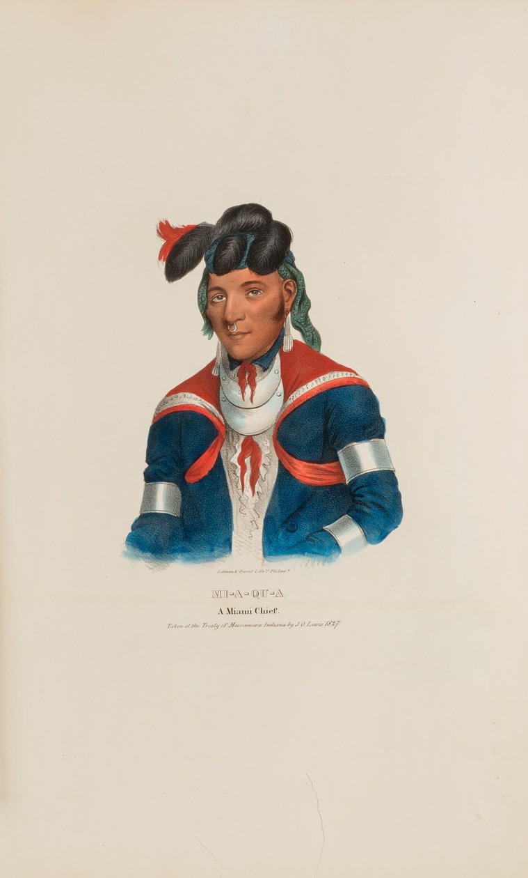 MI-A-QU-A; A Miami Chief, from The Aboriginal Portfolio by James Otto Lewis