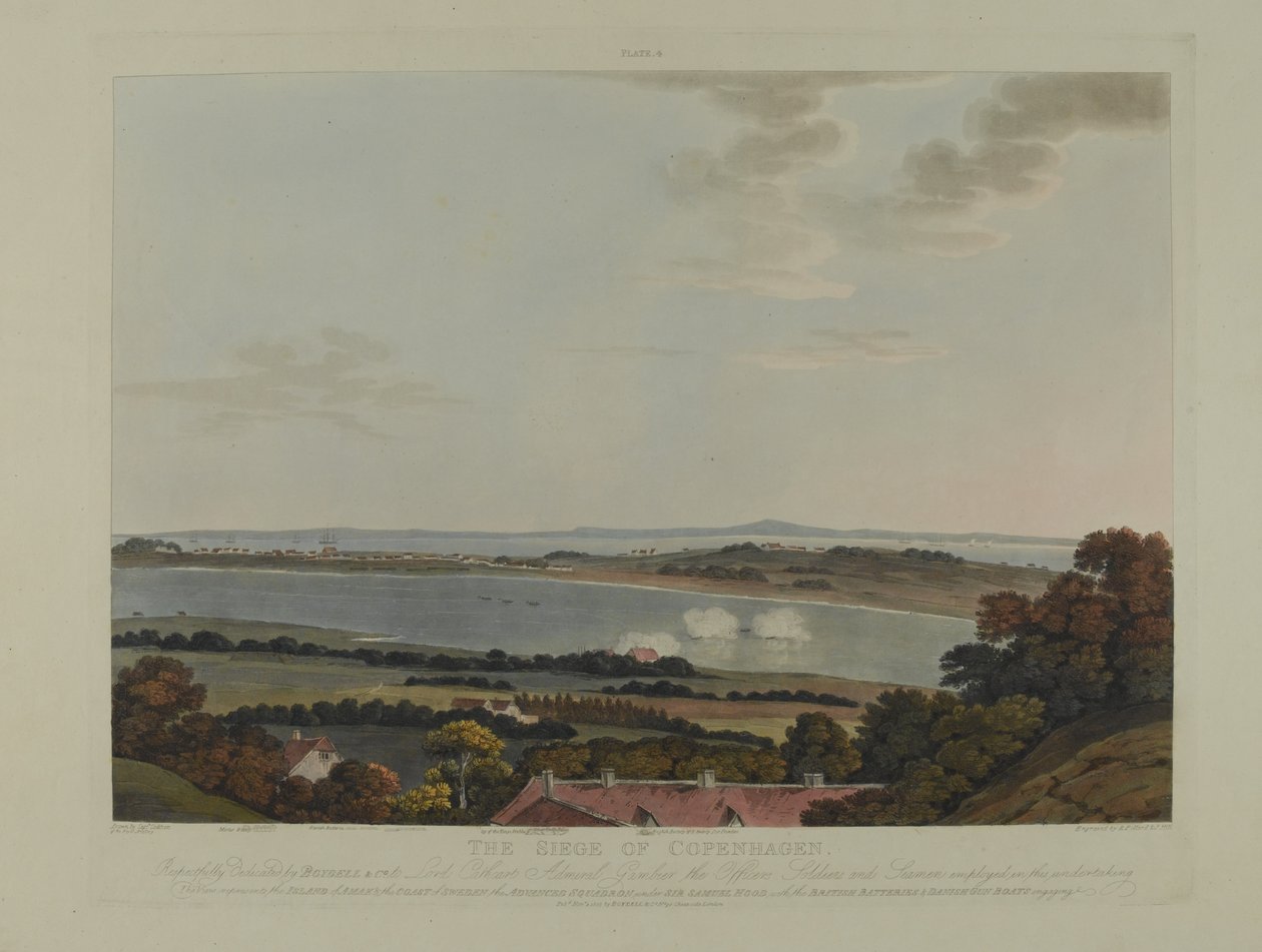 Denmark 1807: The Siege of Copenhagen, engraved by Robert Pollard and Joseph Constantine Stadler, published in 1807 by James Pattison Cockburn