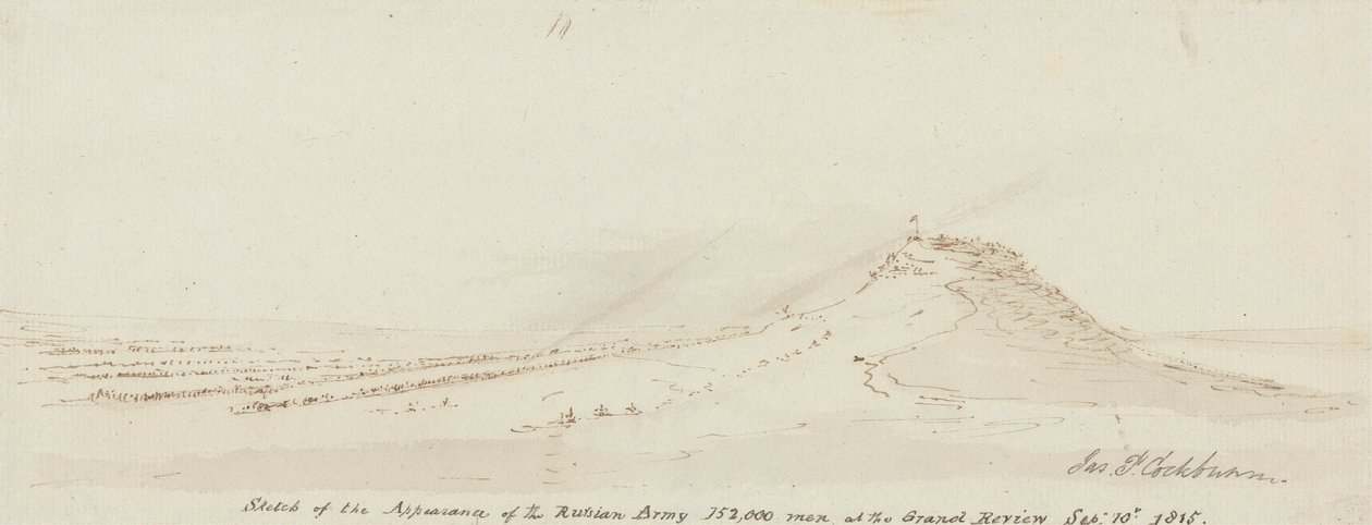Sketch of the Appearance of the Russian Army, 152,000 Men at the Grand Review, September 10, 1815 by James Pattison Cockburn