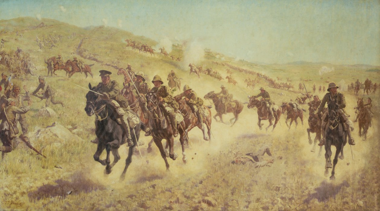 Palestine Campaign: The Action of the 6th Mounted Brigade at El Muhgar by James Prinsep Beadle