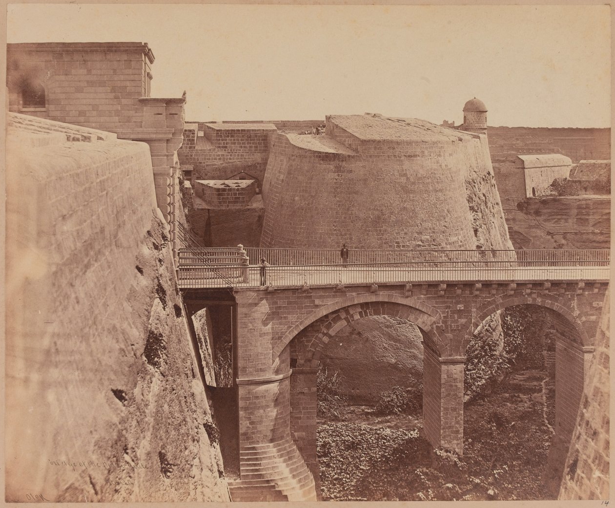 Bridge at the Porta Reale, Malta, circa 1856 by James Robertson