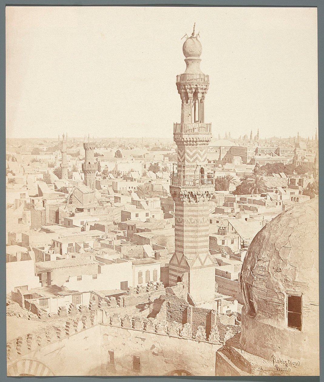 Egypt. Cairo. View from the Madrasa - Mausoleum of Mamluk Emir Sarghitmish (1356) by James Robertson