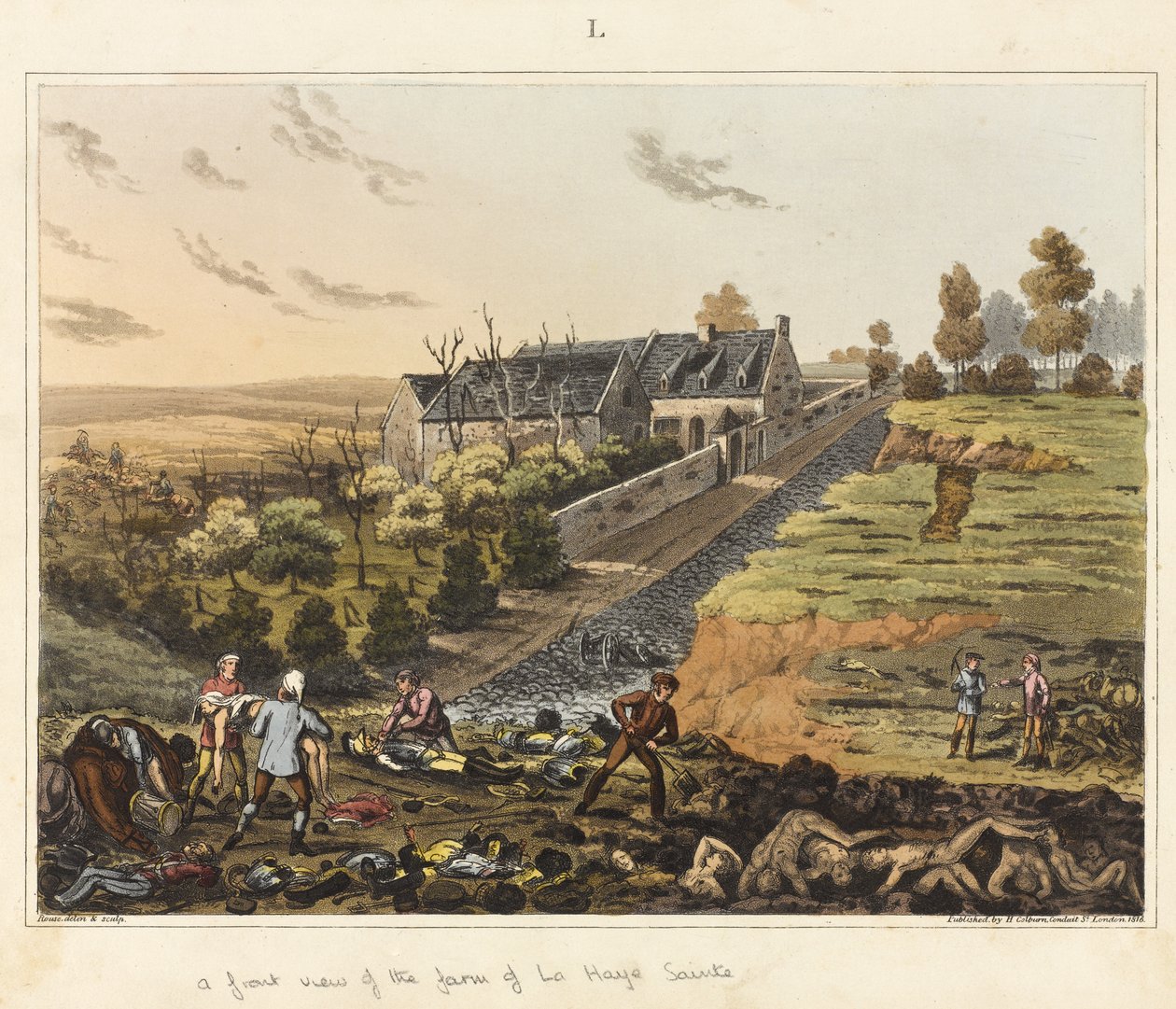A front view of the farm of La Haye Sainte, from 